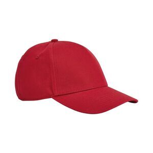 Beechfield Classic Natural Cotton Panelled Cap / Classic Red